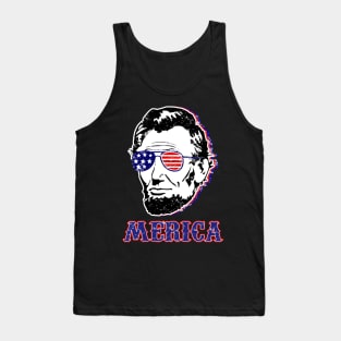 Lincoln Merica 4th of July Abe Lincoln American flag Gifts Tank Top